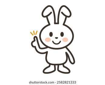 Illustration of a cute white rabbit explaining a point