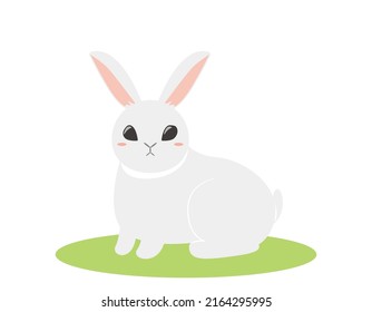Ilustración de un lindo conejo blanco. Ilustración del vector. 