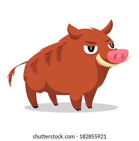 Illustration of cute wild boar