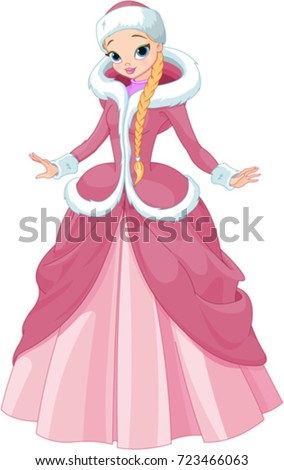 illustration cute winter princess のベクター画像素材 ロイヤリティ
