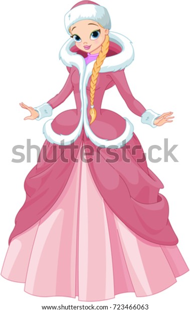 かわいい冬のお姫様のイラスト のベクター画像素材 ロイヤリティフリー