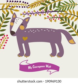 Illustration of cute Wolf