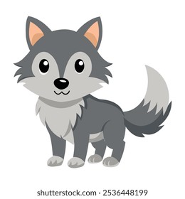 Illustration of Cute Wolf Isolated on white