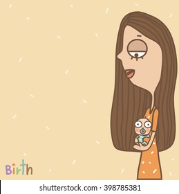 Illustration cute woman development maternity,changing the woman's body during stages of pregnancy step4.