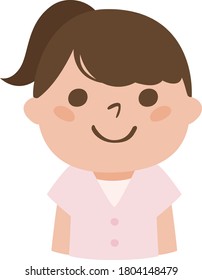 Illustration of a cute woman dressed in pink.