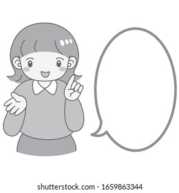 
Illustration of a cute woman explaining