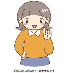 
Ilustración de una linda mujer explicando