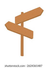Illustration of a cute wood grain signpost