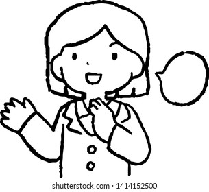 
Illustration of cute working people having a conversation
