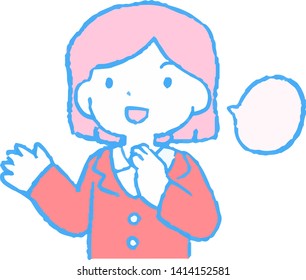 
Illustration of cute working people having a conversation