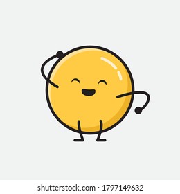 Ilustración del carácter del vector del emoticono amarillo puro