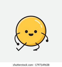 An illustration of Cute Yellow Emoticon Vector Character