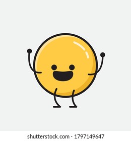 An illustration of Cute Yellow Emoticon Vector Character