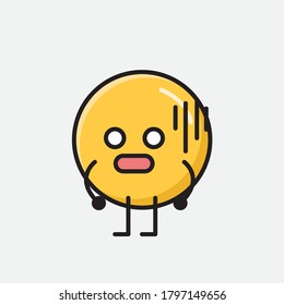 Illustration Cute Yellow Emoticon Vector Character Stock Vector Royalty Free