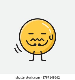 Eine Illustration des Cute-Yellow-Emoticon-Vektorzeichens