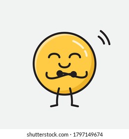 An illustration of Cute Yellow Emoticon Vector Character