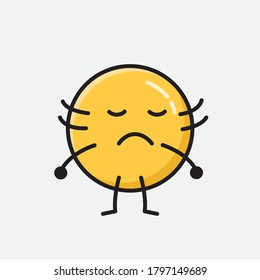 Ilustración del carácter del vector del emoticono amarillo puro
