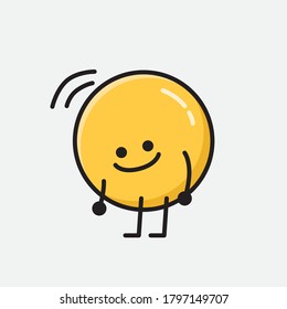 An illustration of Cute Yellow Emoticon Vector Character