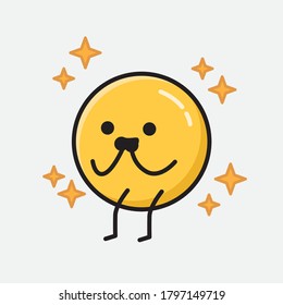 An illustration of Cute Yellow Emoticon Vector Character