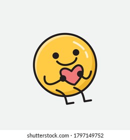 An illustration of Cute Yellow Emoticon Vector Character