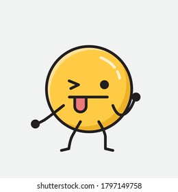 An illustration of Cute Yellow Emoticon Vector Character