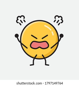 An illustration of Cute Yellow Emoticon Vector Character