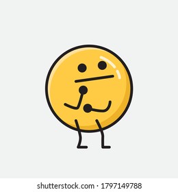 An illustration of Cute Yellow Emoticon Vector Character