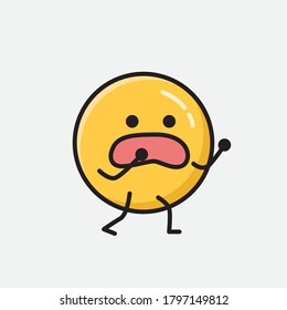 Ilustración del carácter del vector del emoticono amarillo puro