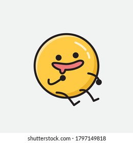 An illustration of Cute Yellow Emoticon Vector Character