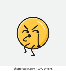 An illustration of Cute Yellow Emoticon Vector Character