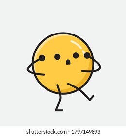 An illustration of Cute Yellow Emoticon Vector Character