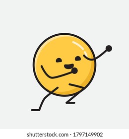 Illustration Cute Yellow Emoticon Vector Character Stock Vector Royalty Free