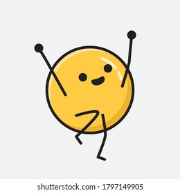 An illustration of Cute Yellow Emoticon Vector Character
