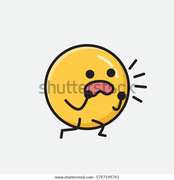 Illustration Cute Yellow Emoticon Vector Character Stock Vector Royalty Free