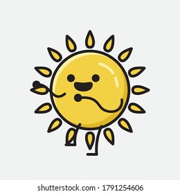 An illustration of Cute Yellow Sun Mascot Vector Character