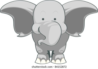 Illustration of a cute, young elephant