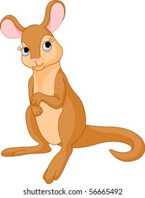 Illustration of cute Young Kangaroo