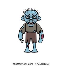 Illustration of cute zombie vector. The Concept of Isolated Technology. Flat Cartoon Style Suitable for Landing Web Pages, Banners, Flyers, Stickers, Cards