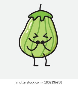 An illustration of Cute Zucchini Fruit Mascot Vector Character