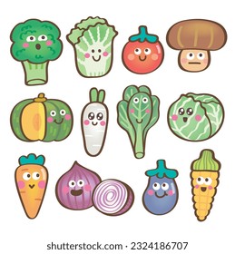 Ilustración del conjunto de verduras cochinadas.