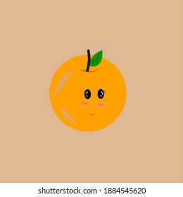 Illustration Of Cutie Orange Woth Orange Background