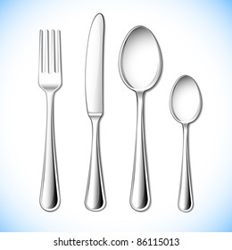 illustration of cutlery set with fork,knife and spoon