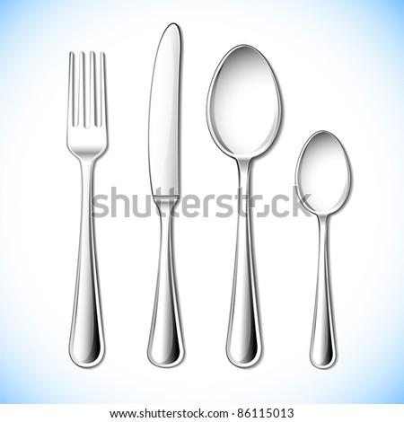 illustration of cutlery set with fork,knife and spoon