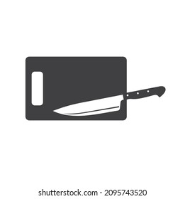 ilustración de tabla de corte y cuchillo de cocina, arte vectorial.