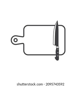 ilustración de tabla de corte y cuchillo de cocina, arte vectorial.