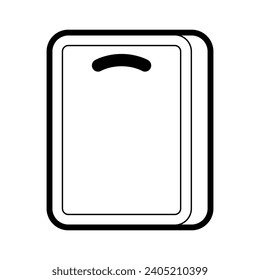 Illustration of cutting board. Stylized kitchen utensil item.