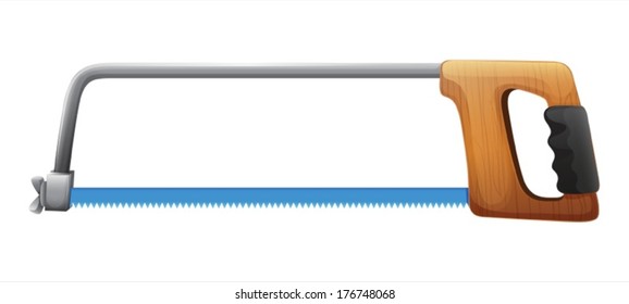 Illustration of a cutting saw on a white background