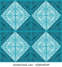 illustration with cyan decorated background