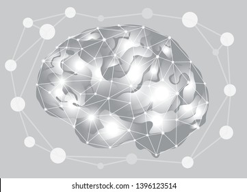 Illustration of a cyber IT brain