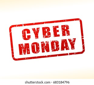 Illustration of cyber monday text buffered on white background